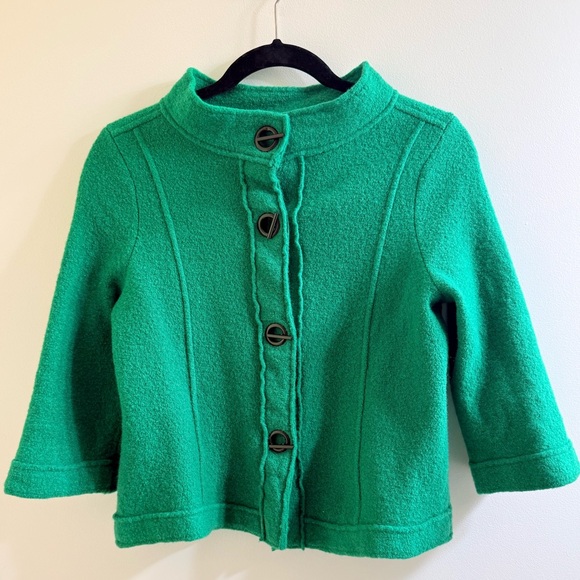 Chico's Boiled Wool Addison Cardigan Jacket Size 1 - Picture 4 of 7